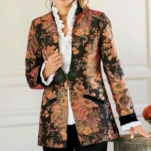 SOFT SURROUNDINGS Westbury Garden Metallic Jacquard Jacket Blazer